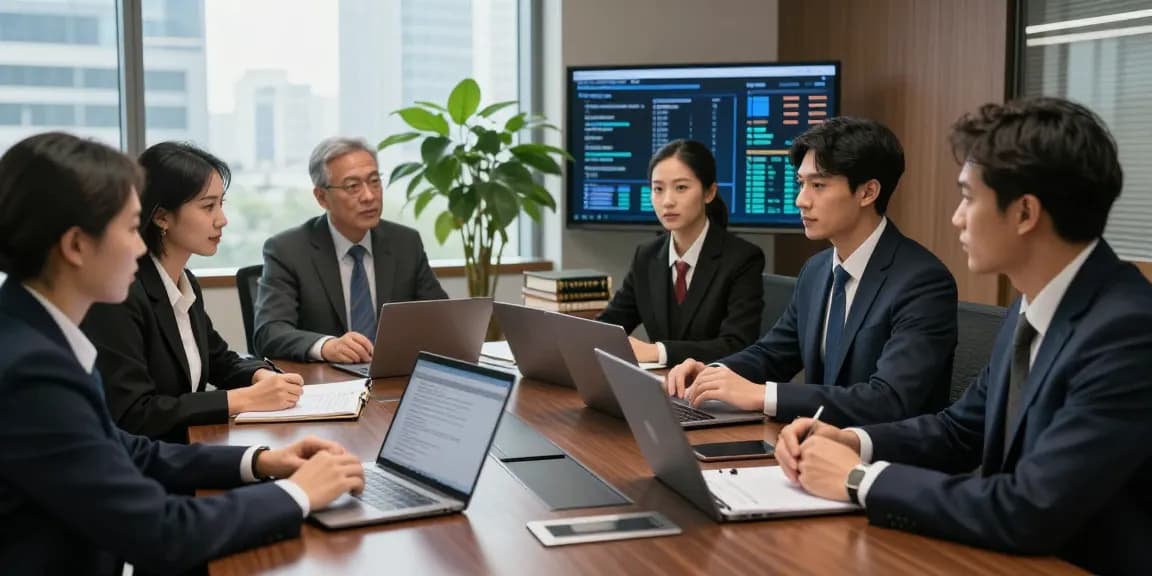 Legal professionals collaborating effectively in a modern law office; see here now for expert legal insights.