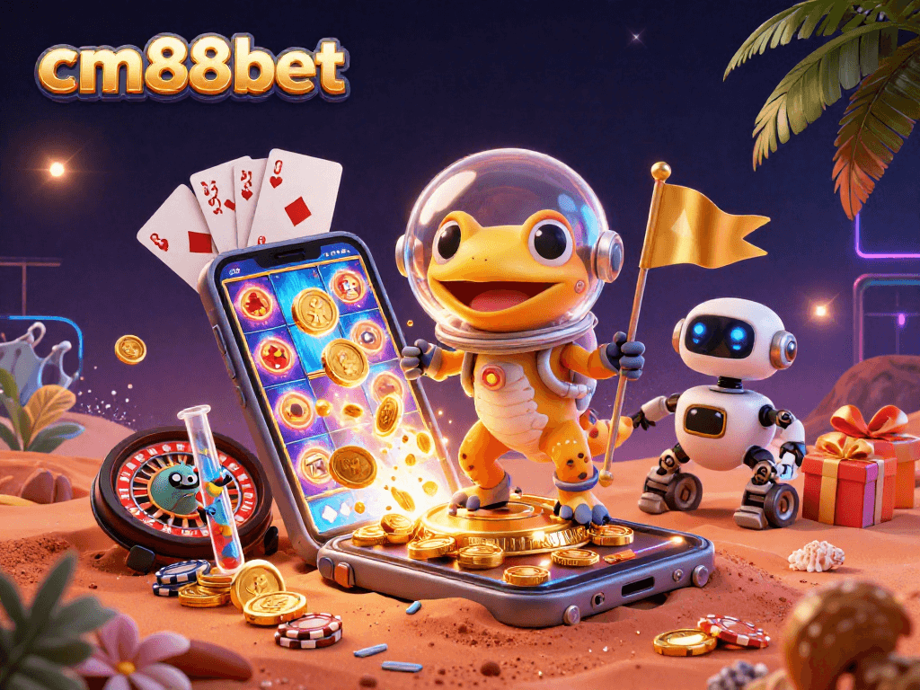 Experience extravagant wins with cm88bet's vibrant casino adventure featuring a Martian gecko.
