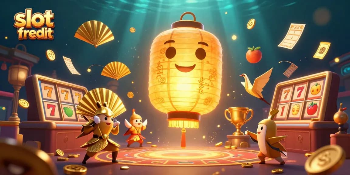 Experience exciting slot free credit promotions with vibrant casino elements in a dynamic scene.
