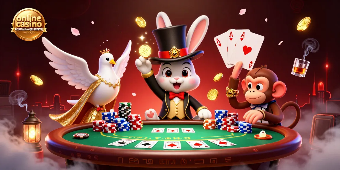 Experience exciting gameplay at online casino Australia real money with a lively gambling scene featuring dynamic characters.