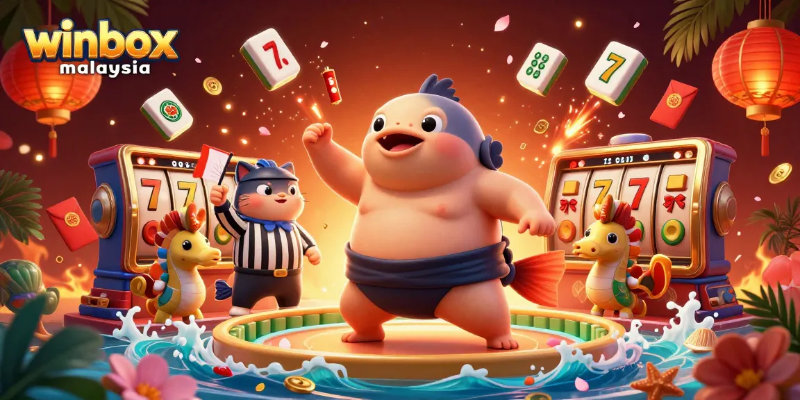 Experience the excitement of winbox malaysia with vibrant 3D casino elements and lively characters.
